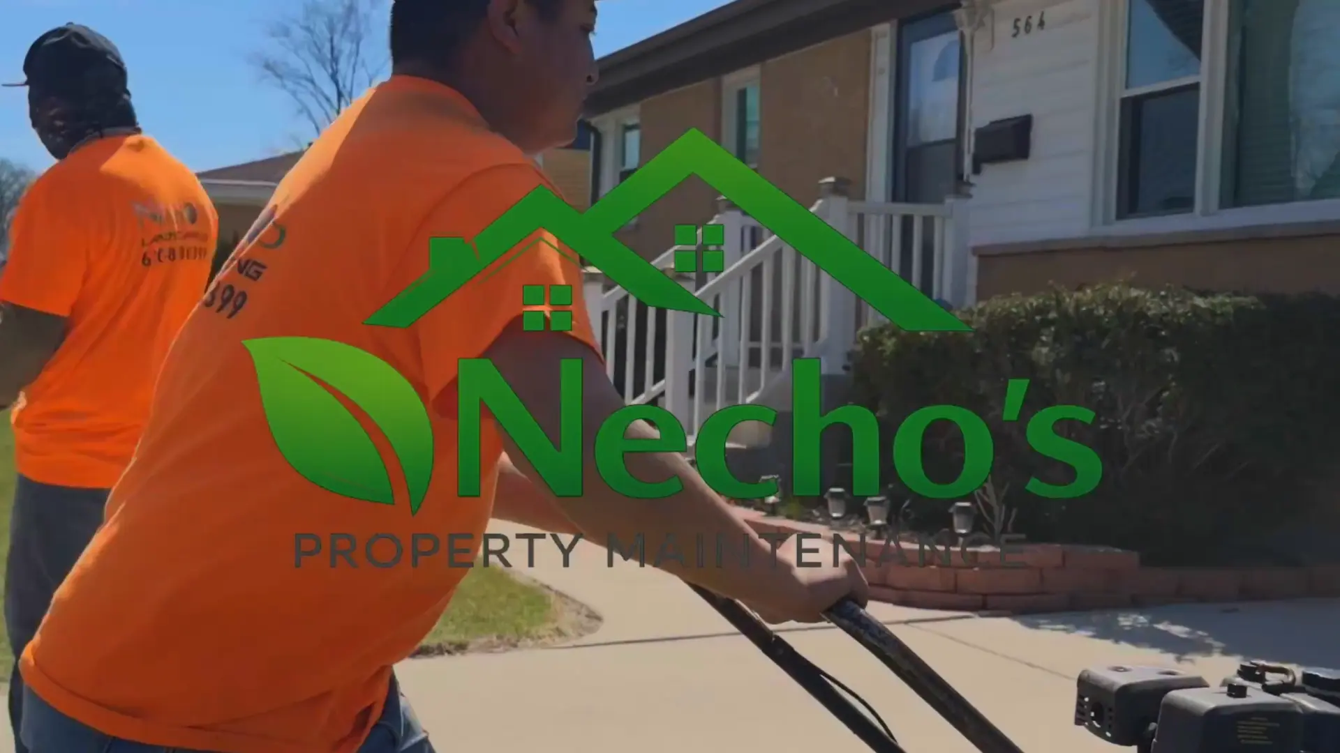 Property maintenance team at work with Necho’s branding